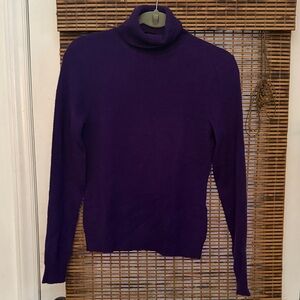 Lord & Taylor Deep Purple Turtleneck Sweater